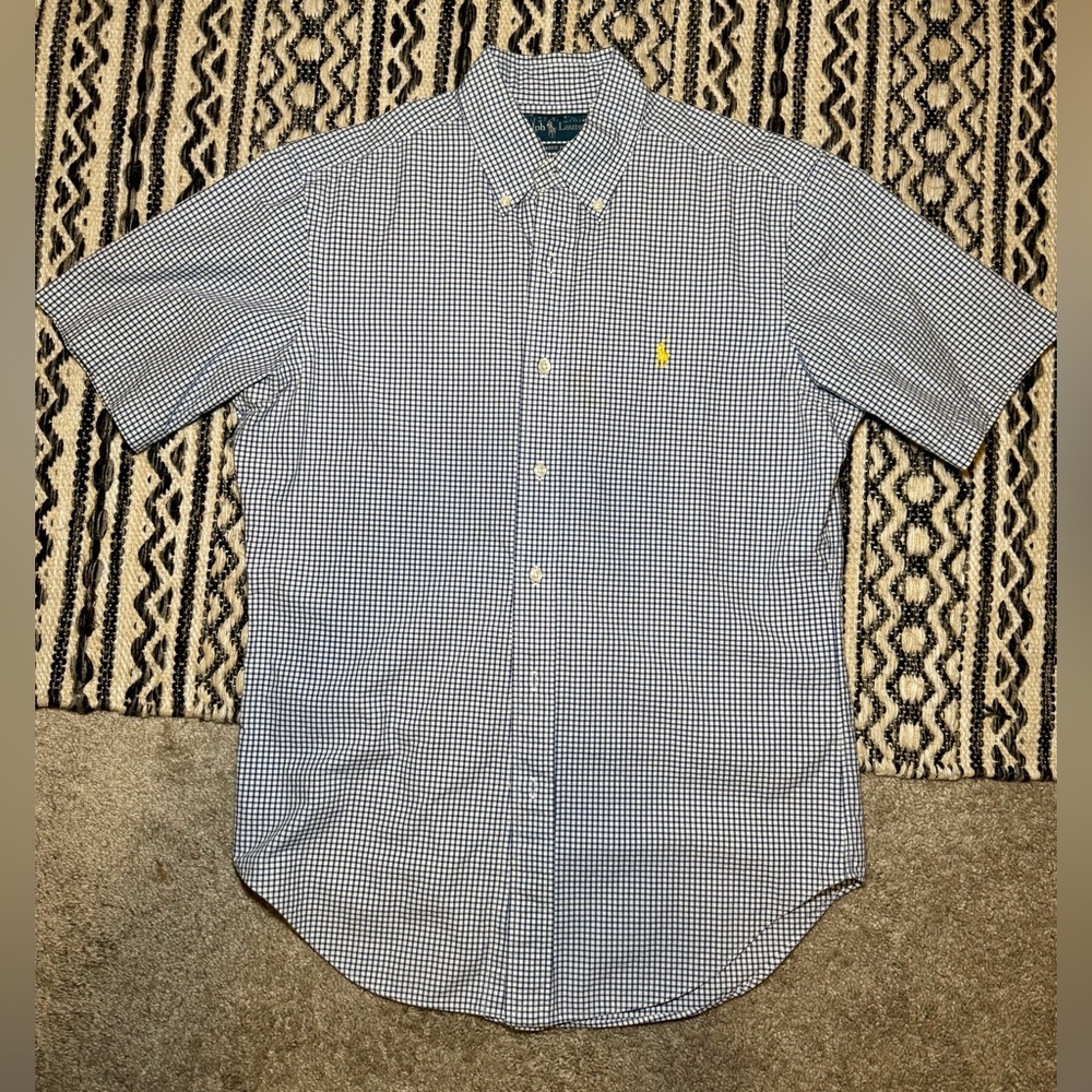 Ralph Lauren Navy and White Checkered Shirt
